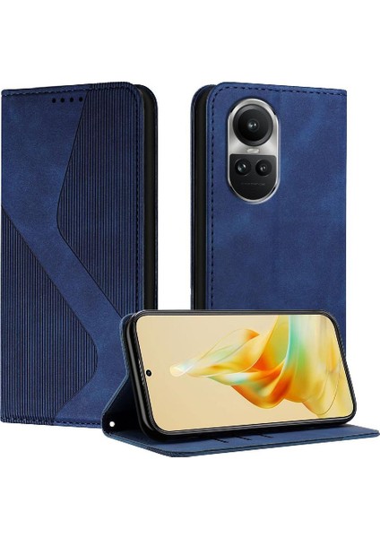 Oppo Oppo 10 Pro 5g Pu Deri Için Kılıf Folio Manyetik Kart Yuvaları Çevirin (Yurt Dışından)