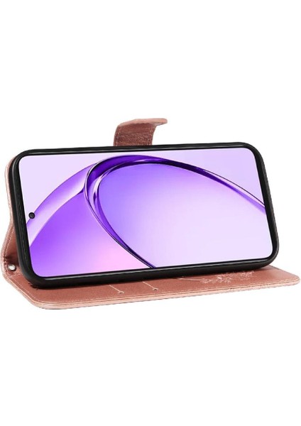 Oppo A3 Pro 5g Için Flip Case Ayrılabilir El Kayışı ile Kabartmalı Kelebek (Yurt Dışından)