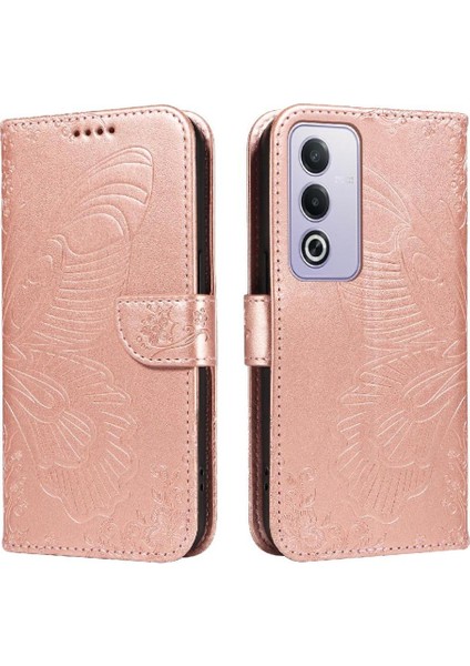 Oppo A3 Pro 5g Için Flip Case Ayrılabilir El Kayışı ile Kabartmalı Kelebek (Yurt Dışından)