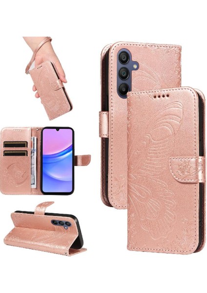 Samsung Galaxy A16 Için Flip Case Kredi Kartı ile Ayrılabilir El Kayışı (Yurt Dışından)
