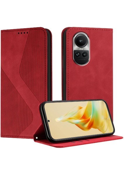 Oppo Oppo 10 Pro 5g Pu Deri Için Kılıf Folio Manyetik Kart Yuvaları Çevirin (Yurt Dışından)
