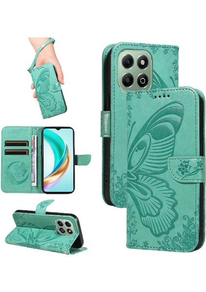 Onur X6B Ayrılabilir El Kayışı Kabartmalı Kelebek Yüksek Flip Case (Yurt Dışından)