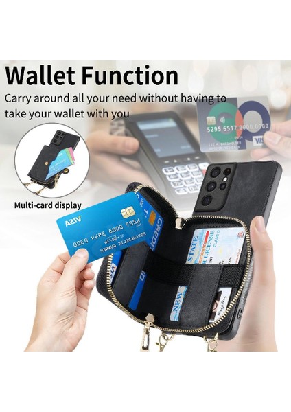 Samsung Galaxy S21 Ultra Ayarlanabilir Kordon 7 Kart Yuvaları Premium Için Kılıf (Yurt Dışından) fiyatları