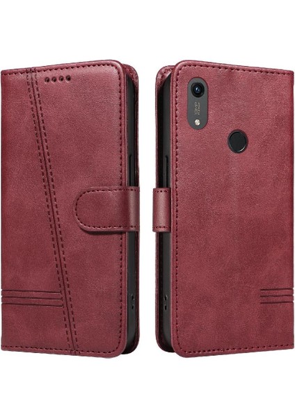 Huawei Y6 2019 Cüzdan Telefon Kılıfı Için Filp Durumda Preslenmiş Pu Deri ile (Yurt Dışından)
