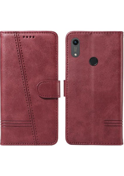Huawei Y6 2019 Cüzdan Telefon Kılıfı Için Filp Durumda Preslenmiş Pu Deri ile (Yurt Dışından)