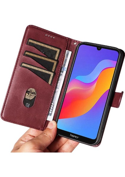 Huawei Y6 2019 Cüzdan Telefon Kılıfı Için Filp Durumda Preslenmiş Pu Deri ile (Yurt Dışından)