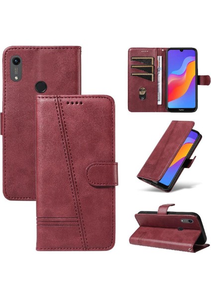 Huawei Y6 2019 Cüzdan Telefon Kılıfı Için Filp Durumda Preslenmiş Pu Deri ile (Yurt Dışından)