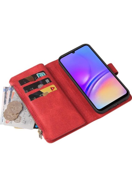Samsung Galaxy A06 Fermuar Poket Onbeş Kart Yuvaları Için Cüzdan Telefon Kılıfı (Yurt Dışından)