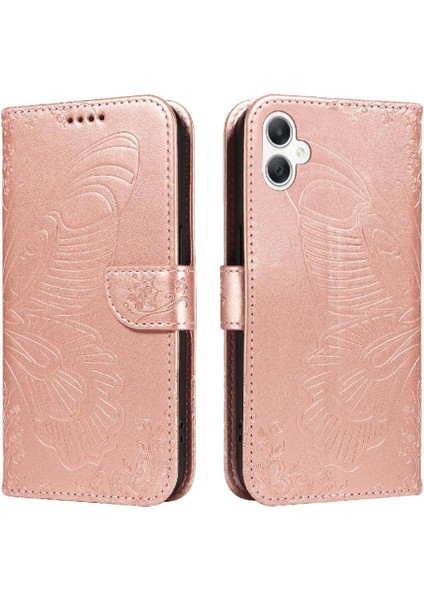 Kredi Kartı Yuvası Kabartmalı Kelebek ile Samsung Galaxy A06 Için Flip Case (Yurt Dışından)