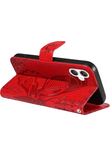 Kredi Kartı Yuvası Kabartmalı Kelebek ile Samsung Galaxy A06 Için Flip Case (Yurt Dışından)