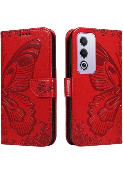 Oppo A3 Pro 5g Için Flip Case Ayrılabilir El Kayışı ile Kabartmalı Kelebek (Yurt Dışından)