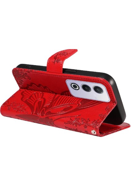 Oppo A3 Pro 5g Için Flip Case Ayrılabilir El Kayışı ile Kabartmalı Kelebek (Yurt Dışından)