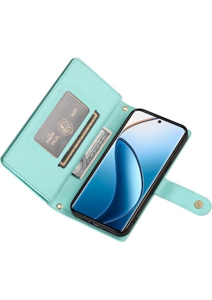 Realme 12 Pro Artı Iş Cüzdan Standı Için Flip Case Crossbody Kayış (Yurt Dışından)