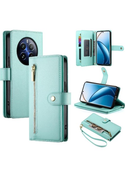 Realme 12 Pro Artı Iş Cüzdan Standı Için Flip Case Crossbody Kayış (Yurt Dışından)