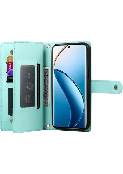 Realme 12 Pro Artı Iş Cüzdan Standı Için Flip Case Crossbody Kayış (Yurt Dışından)