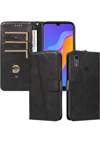 Huawei Y6 2019 Cüzdan Telefon Kılıfı Için Filp Durumda Preslenmiş Pu Deri ile (Yurt Dışından)
