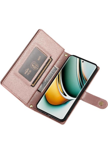 Realme 11 Pro Için Flip Case Crossbody Kayış Standı Çok Fonksiyonlu Cüzdan (Yurt Dışından)