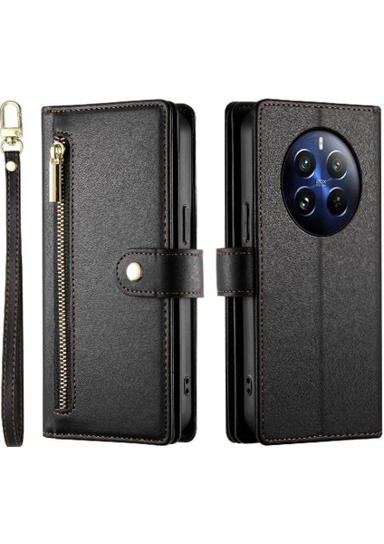 Realme 12 Pro Artı Iş Cüzdan Standı Için Flip Case Crossbody Kayış (Yurt Dışından)