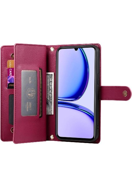 Realme C53 Çok Fonksiyonlu Crossbody Kayış Standı Cüzdan Için Flip Case (Yurt Dışından)