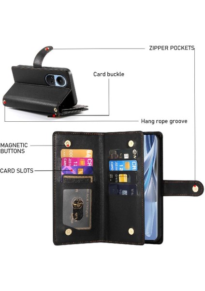 Oppo Oppo 10 5g Için Flip Case Crossbody Kayış Standı Çok Fonksiyonlu (Yurt Dışından) fiyatları