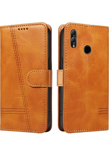 Onur 10 Lite Için Filp Durumda Kredi Kartı Yuvası Siyah ile Preslenmiş Pu Deri (Yurt Dışından)