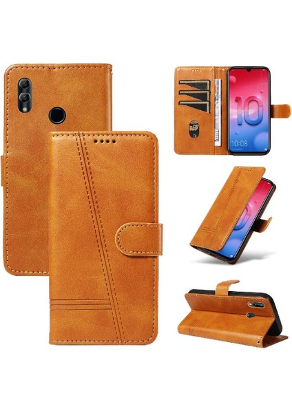 Onur 10 Lite Için Filp Durumda Kredi Kartı Yuvası Siyah ile Preslenmiş Pu Deri (Yurt Dışından) indirimleri