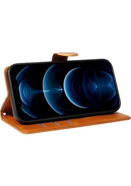 Kredi Kartı Yuvası ile IPhone 12/12 Pro Için Filp Durumda Cüzdan Telefon Kılıfı Pu (Yurt Dışından)