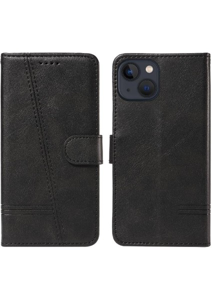 Kredi Kartı Yuvası ile IPhone 14 Artı Için Filp Durumda Ayrılabilir Siyah Pu (Yurt Dışından)