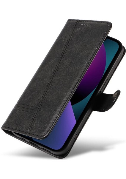 Kredi Kartı Yuvası ile IPhone 14 Artı Için Filp Durumda Ayrılabilir Siyah Pu (Yurt Dışından)