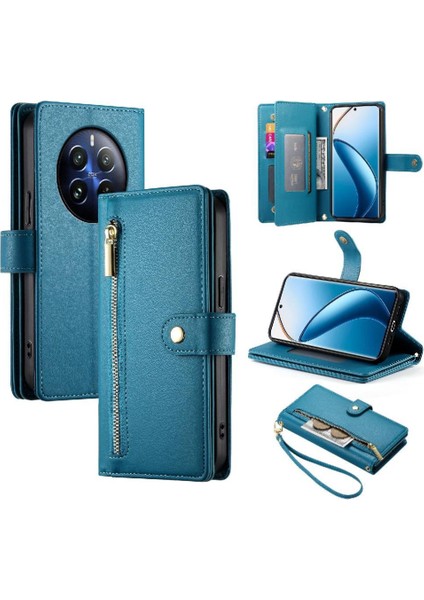 Realme 12 Pro Artı Iş Cüzdan Standı Için Flip Case Crossbody Kayış (Yurt Dışından)