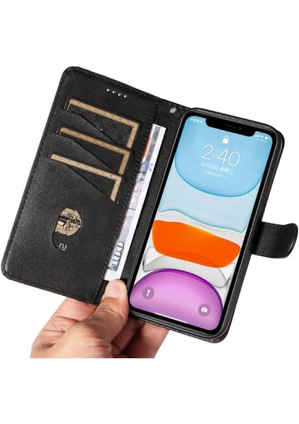 IPhone 12 Mini Cüzdan Telefon Kılıfı Için Filp Durumda Ayrılabilir Siyah Bilezik (Yurt Dışından)