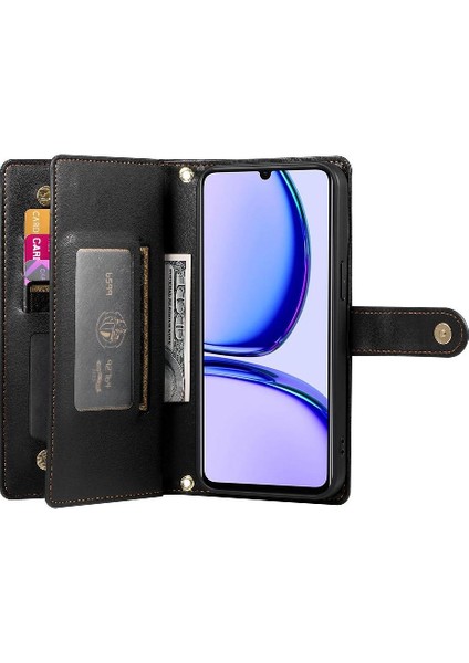 Realme C53 Çok Fonksiyonlu Crossbody Kayış Standı Cüzdan Için Flip Case (Yurt Dışından)