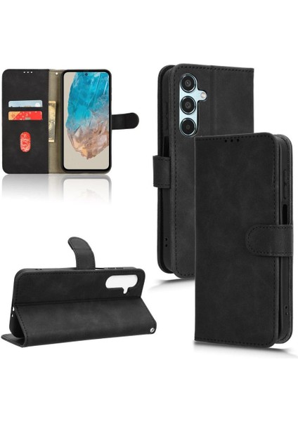 Samsung Galaxy M35 Kickstand Pu Deri Yan Toka Kartı Için Flip Case (Yurt Dışından)