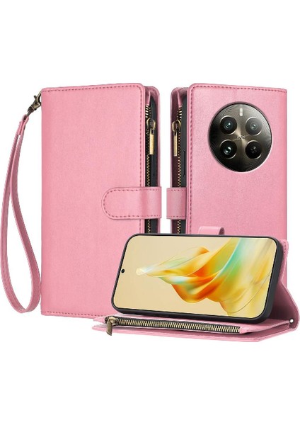 Realme 12 Pro Cüzdan Fermuar Çanta Kapak Kart Yuvaları Için Kılıf Folio Flip (Yurt Dışından)