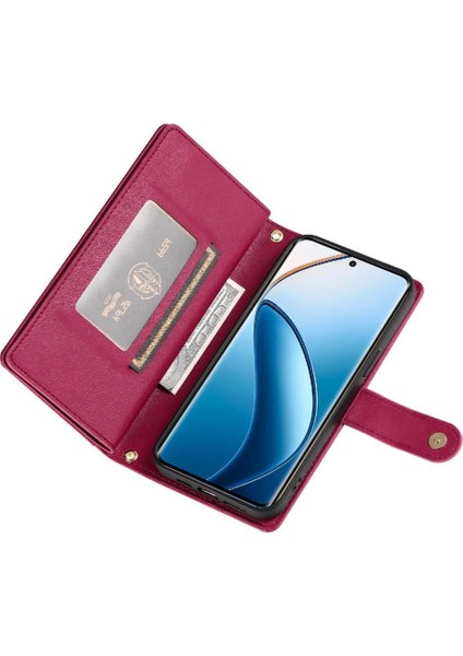 Realme 12 Pro Artı Iş Cüzdan Standı Için Flip Case Crossbody Kayış (Yurt Dışından)