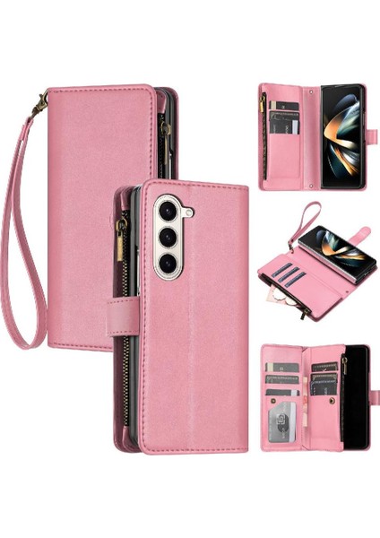 Samsung Galaxy Z Için Kılıf Fold 6 Cüzdan Fermuar Pu Deri Folio Flip Kart (Yurt Dışından)