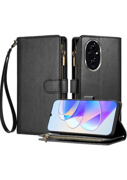 Onur 200 Pro Çanta Kapak Için Kılıf Folio Kapak Pu Deri Cüzdan Fermuar (Yurt Dışından)