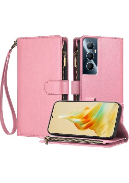Realme C65 4g Için Pu Deri Cüzdan Fermuar Folio Kapak Çanta Kapak (Yurt Dışından)