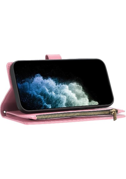 Realme C65 4g Için Pu Deri Cüzdan Fermuar Folio Kapak Çanta Kapak (Yurt Dışından)