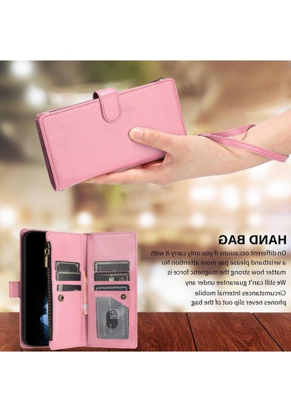 Realme C65 4g Için Pu Deri Cüzdan Fermuar Folio Kapak Çanta Kapak (Yurt Dışından)