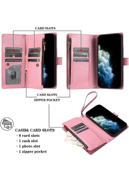 Realme C65 4g Için Pu Deri Cüzdan Fermuar Folio Kapak Çanta Kapak (Yurt Dışından)