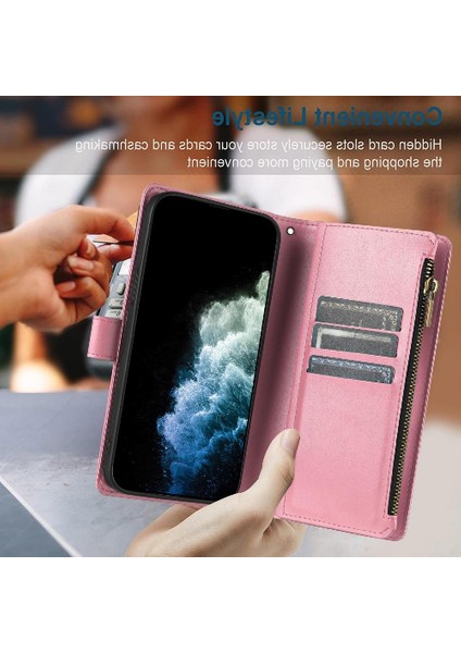 Realme C65 4g Için Pu Deri Cüzdan Fermuar Folio Kapak Çanta Kapak (Yurt Dışından)