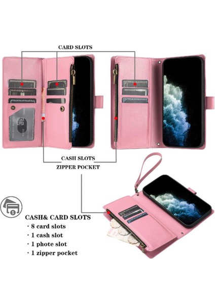 Onur Için Kılıf 90 Akıllı 5g Kart Yuvaları Cüzdan Fermuar Çanta Kapak Pu Folio (Yurt Dışından)