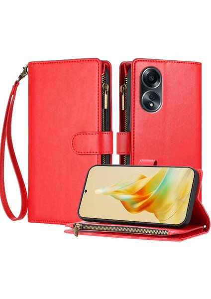 Oppo Case 4g Için Kılıf Folio Kapak Cüzdan Fermuar Pu Deri Kart Yuvaları Kapak (Yurt Dışından)