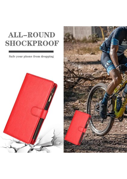 Oppo Case 4g Için Kılıf Folio Kapak Cüzdan Fermuar Pu Deri Kart Yuvaları Kapak (Yurt Dışından) modelleri