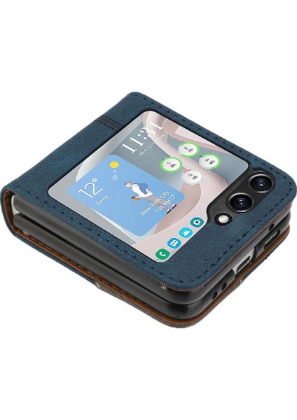 Samsung Galaxy Z Flip 6 Pu Deri Handy Standı Kart Yuvaları Kapak (Yurt Dışından) modelleri