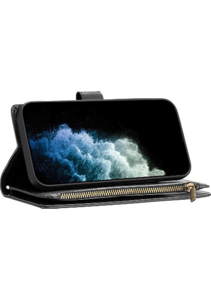 Oppo Oppo 10 Pro 5g Kart Yuvaları Için Kılıf Cüzdan Fermuar Çanta Kapak Pu (Yurt Dışından)