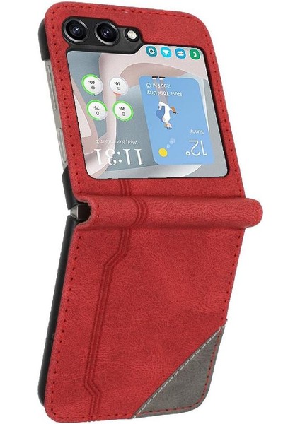Samsung Galaxy Z Flip 6 Pu Deri Handy Standı Kart Yuvaları Kapak (Yurt Dışından)