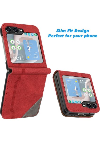Samsung Galaxy Z Flip 6 Pu Deri Handy Standı Kart Yuvaları Kapak (Yurt Dışından)