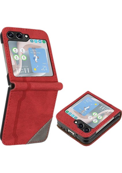 Samsung Galaxy Z Flip 6 Pu Deri Handy Standı Kart Yuvaları Kapak (Yurt Dışından)